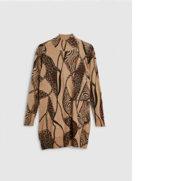 NWT Melanie Lyne Women's Chain & Animal Print Tunic Sweater - Picture 3 of 13